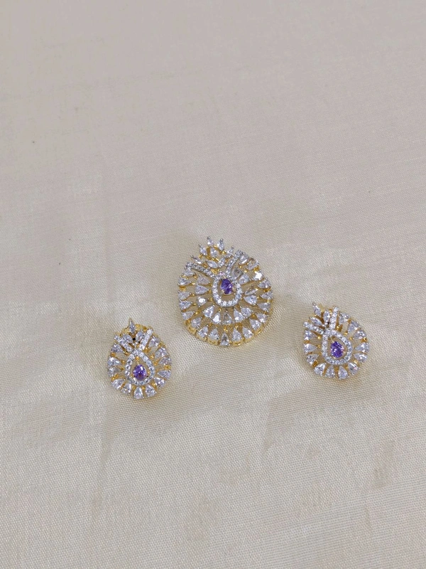 Diamond Copy Pendent Set  - Violet, Vz