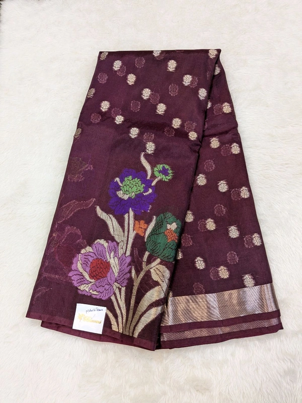 Fancy Organza Jamdhani - Morocco Brown