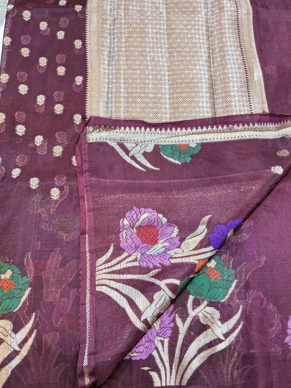 Fancy Organza Jamdhani - Morocco Brown