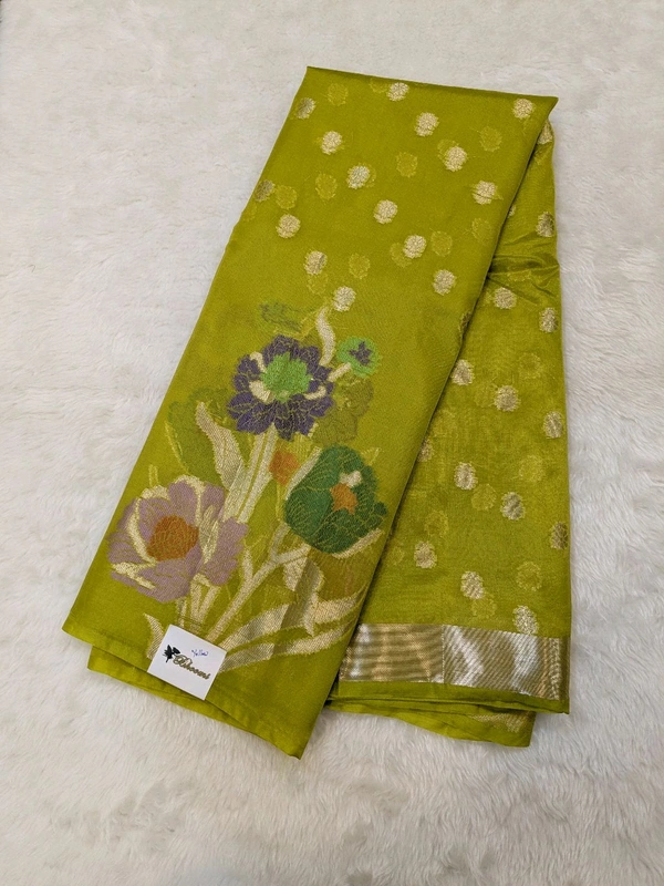 Fancy Organza Jamdhani - yellow