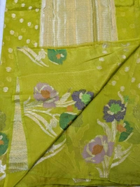 Fancy Organza Jamdhani - yellow