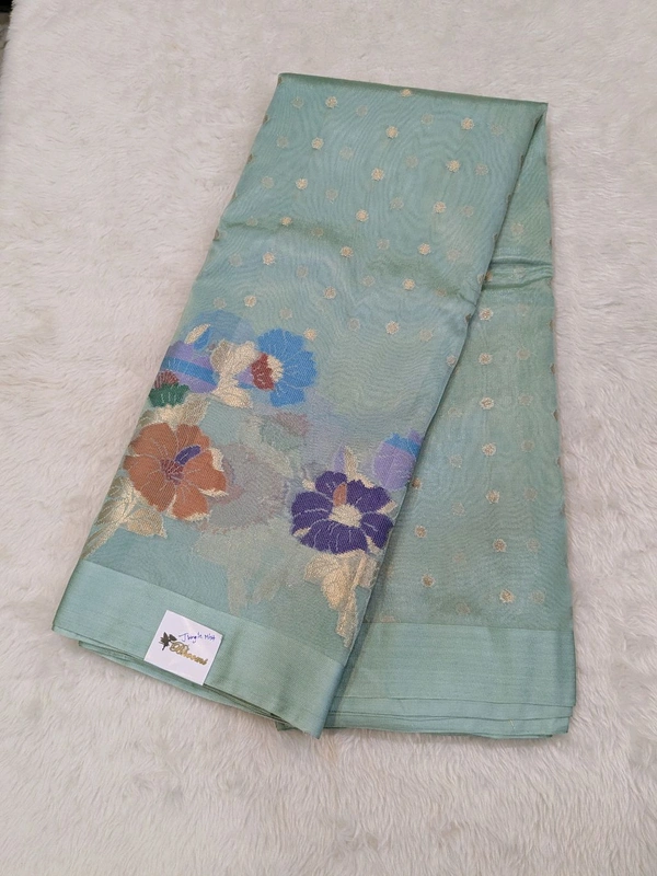 Fancy Organza Jamdhani - Jungle Mist