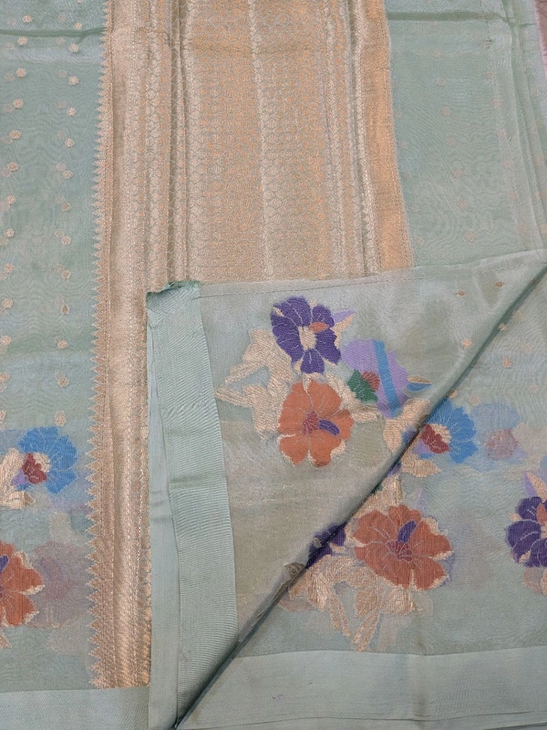 Fancy Organza Jamdhani - Jungle Mist