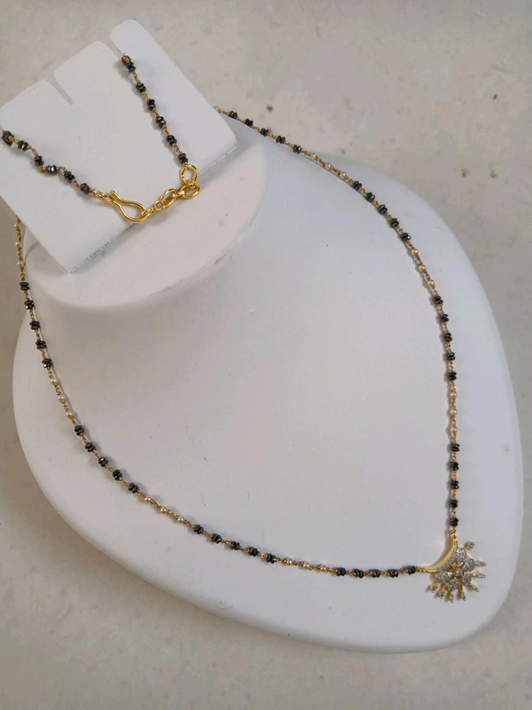 Black Diamonds With Swarovski With Designer Pendant  - HD