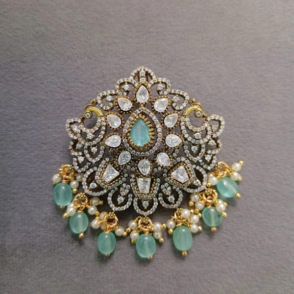 Victorian Pendant With Mossonites - Snowy Mint