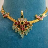 Jadau Kundan Naan Model - Red