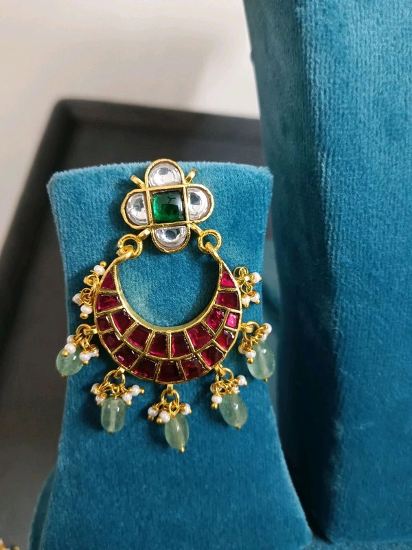 Jadai Kundan Chandbali Earrings 