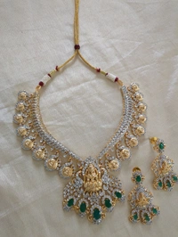 Designer Diamond Copy Necklaces  - green, HD