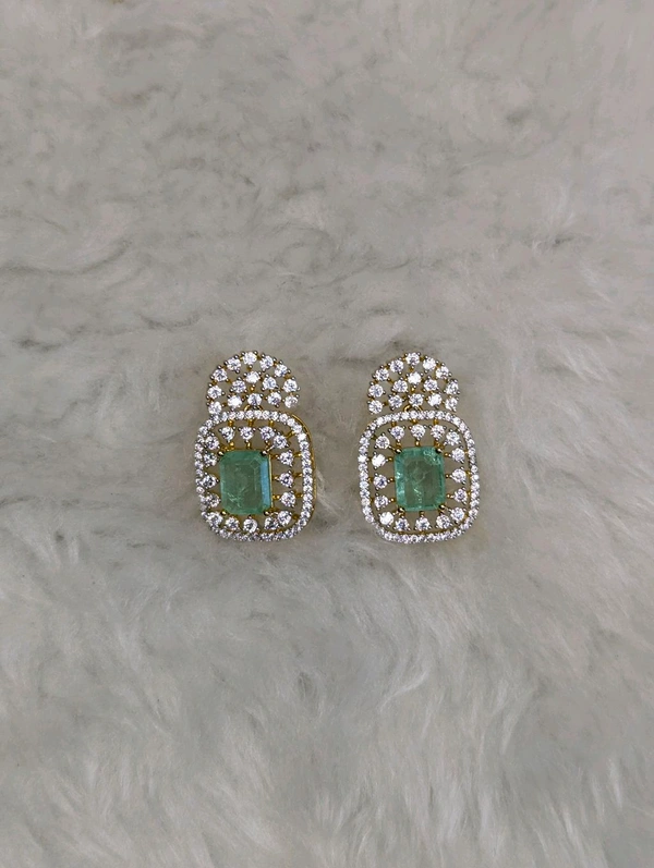 Premium Diamond Copy Earring  - Vz, Snowy Mint