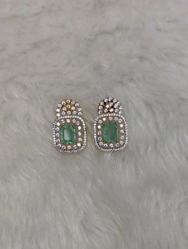 Premium Diamond Copy Earring  - Vz, Snowy Mint