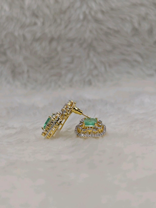 Premium Diamond Copy Earring  - Vz, Snowy Mint