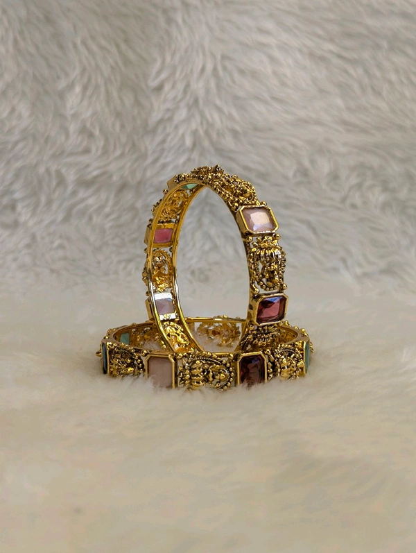 Real Gold Copy Nakshi Bangles  - Vz, 2.4