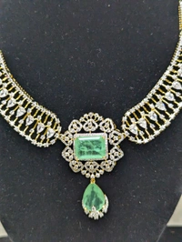 Premium Diamond Copy Neck Set - Vz, Snowy Mint