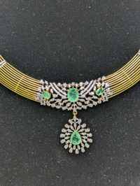 Premium Diamond Copy Neck Set - Vz, Snowy Mint