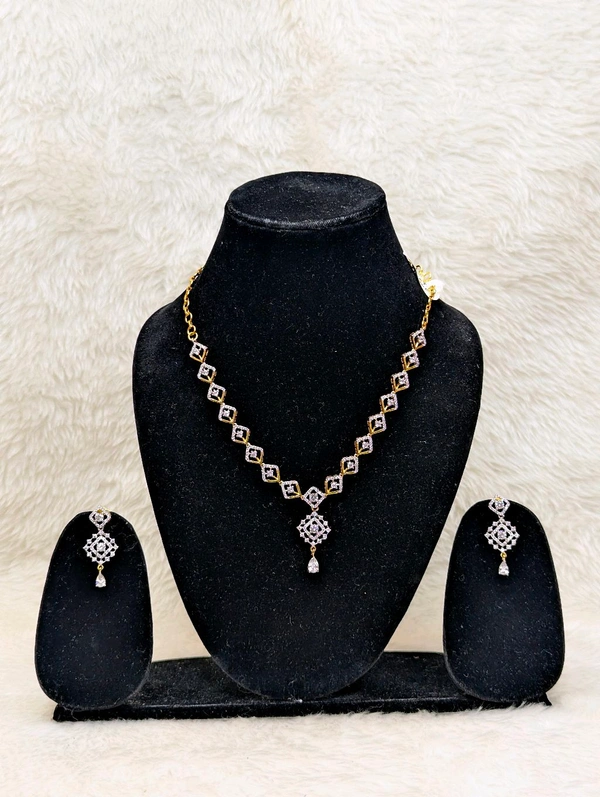 Premium Diamond Copy Neck Set  - Vz