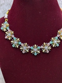 Premium Diamond Copy Neck Set With Studs - Vz