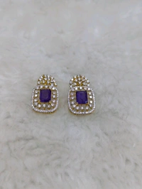 Premium Diamond Copy Earring  - Vz, Electric Violet