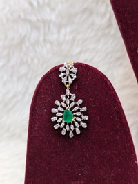 Premium Diamond Copy Neck Set - Vz, dark green