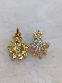 18 Ct Replica Trendy Ear Rings  - Vz, Pink