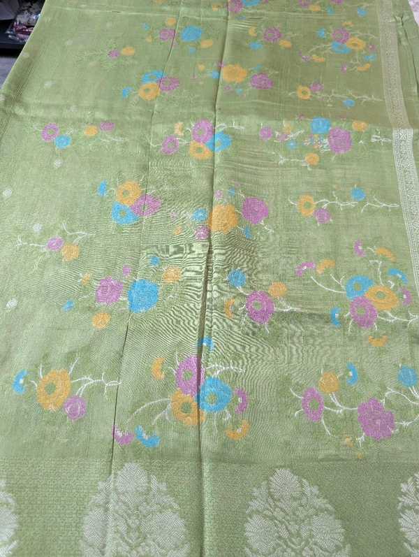 Pure Tusser Georgette  - green