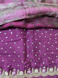 Pure Designer Chiffon With Handwork  - Purple