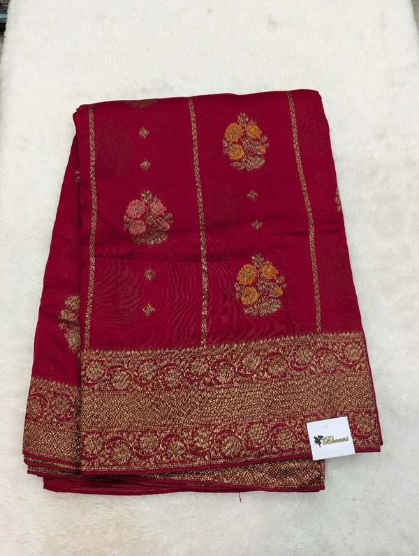 Pure Rawsilk Georgette  - Red