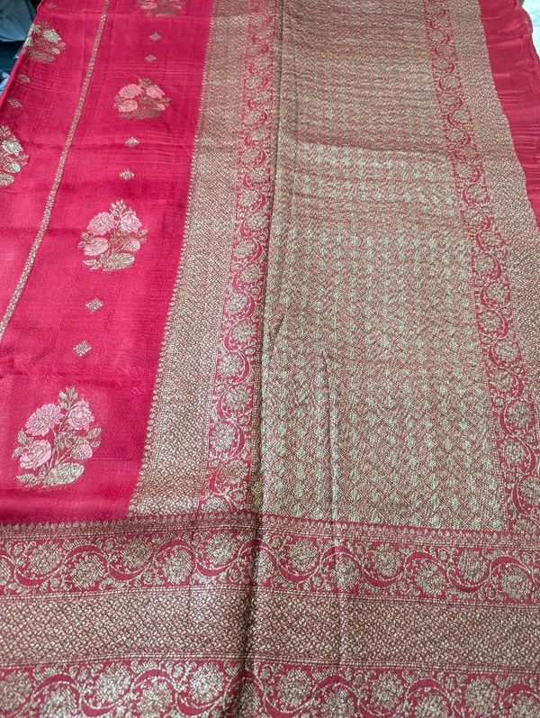 Pure Rawsilk Georgette  - Red