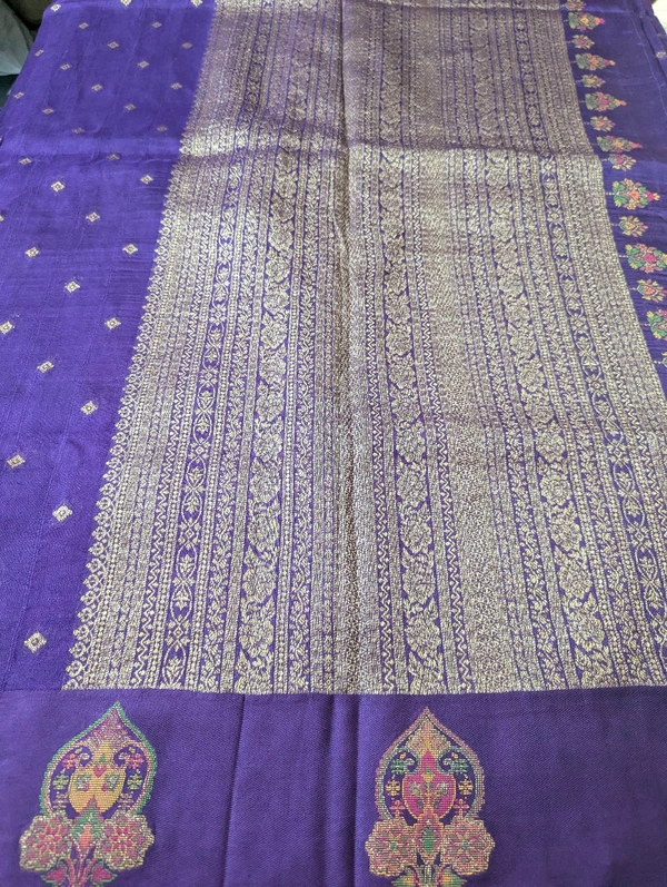 Pure Manipuri Tusser  - purple