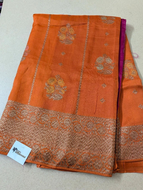 Pure Rawsilk Georgette  - Orange