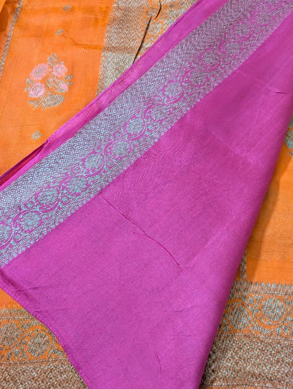 Pure Rawsilk Georgette  - Orange