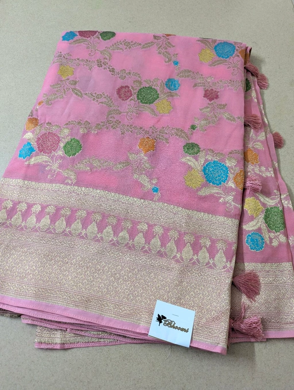 Pure Chiffon Meenakari - Sundown