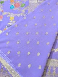 Pure Chiffon Meenakari - Mauve