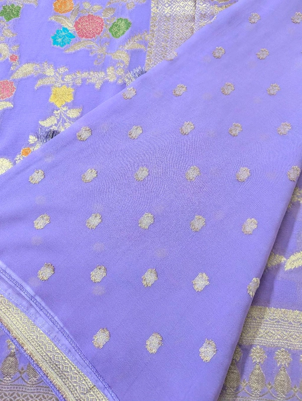 Pure Chiffon Meenakari - Mauve