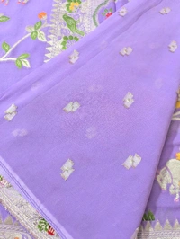 Pure Georgette Paithani - Mauve