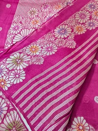 Pure Manipuri Tusser Georgette  - pink