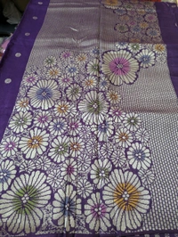 Pure Manipuri Tusser Georgette  - Pigment Indigo