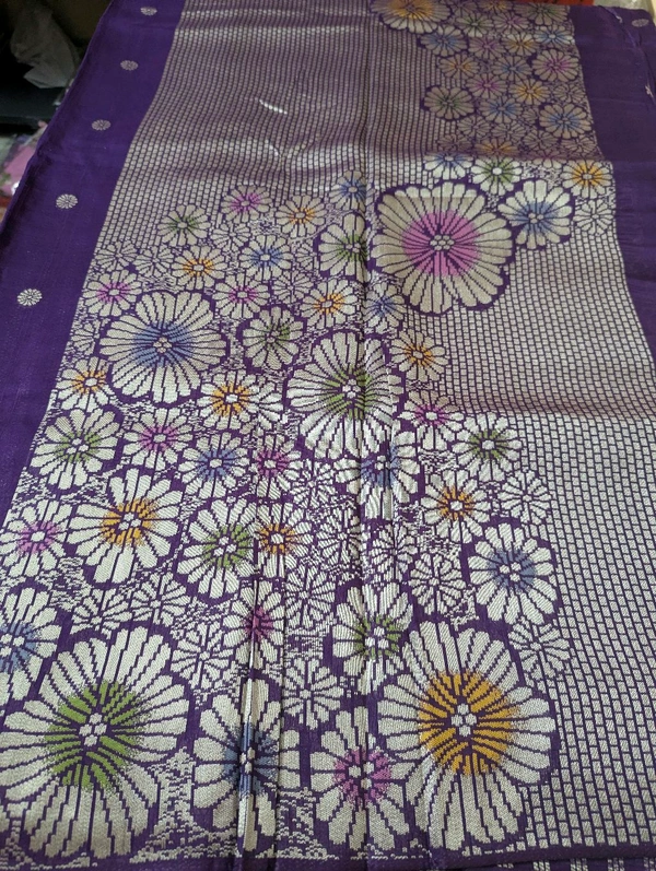 Pure Manipuri Tusser Georgette  - Pigment Indigo