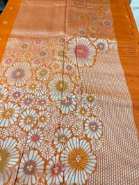Pure Manipuri Tusser Georgette  - Orange