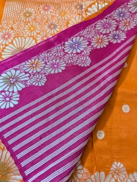 Pure Manipuri Tusser Georgette  - Orange