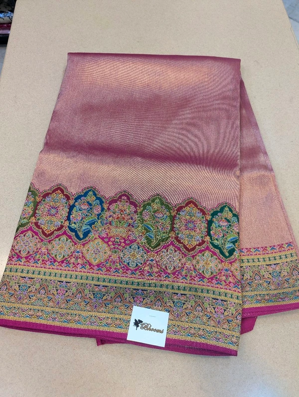 Pure Kanchi Tissue Pashmina - pink