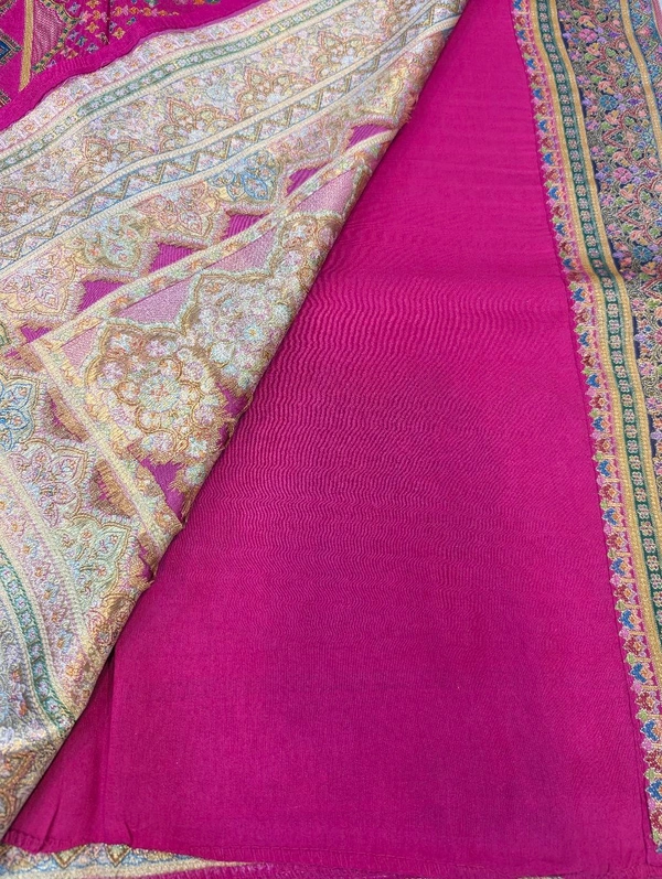 Pure Kanchi Tissue Pashmina - pink