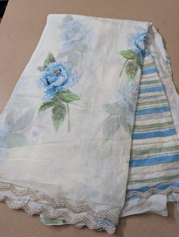 Pure Designer Chiffon  - sky blue