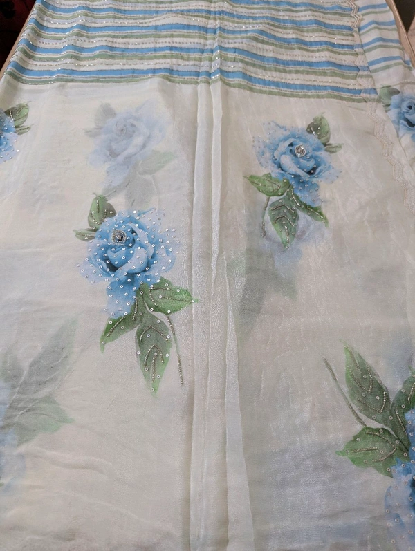 Pure Designer Chiffon  - sky blue