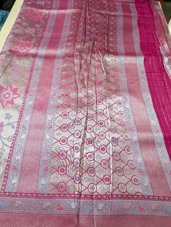 Pure Soft Paithani Tissue  - pink