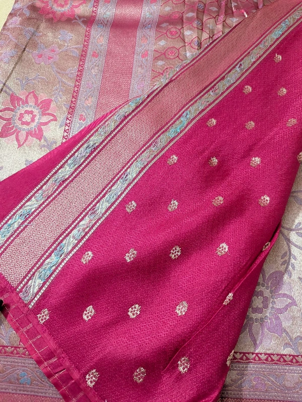 Pure Soft Paithani Tissue  - pink