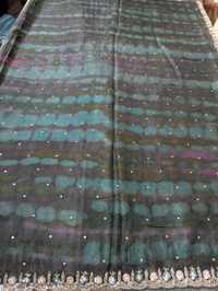 Pure Designer Chiffon With Handwork  - teal