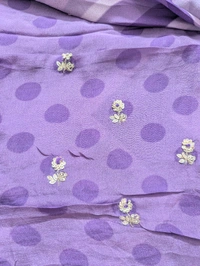 Pure Chiffon With Handwork  - Electric Violet