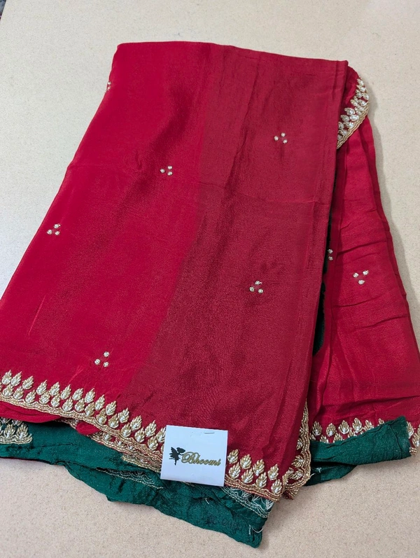 Pure Crepe Designer  - red