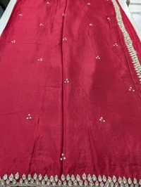 Pure Crepe Designer  - red