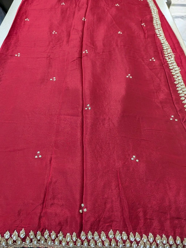 Pure Crepe Designer  - red